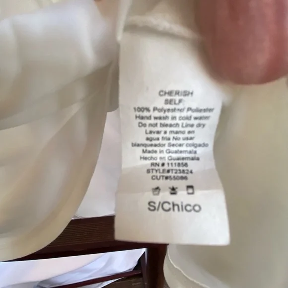 🆕NWT Cherish Kimono Sleeves Front Wrap Peplum Top Ivory Size Small - Picture 9 of 9